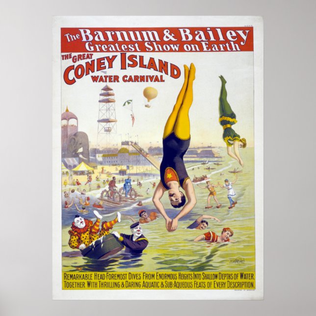 Barnum & Bailey Coney Island Circus Advertisement Poster (Front)