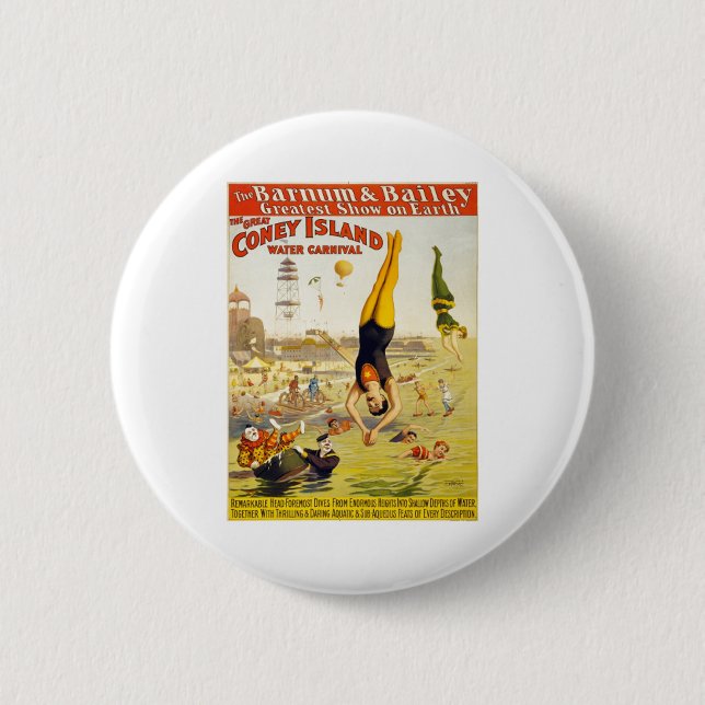 Barnum & Bailey Coney Island Water Carnival 6 Cm Round Badge (Front)