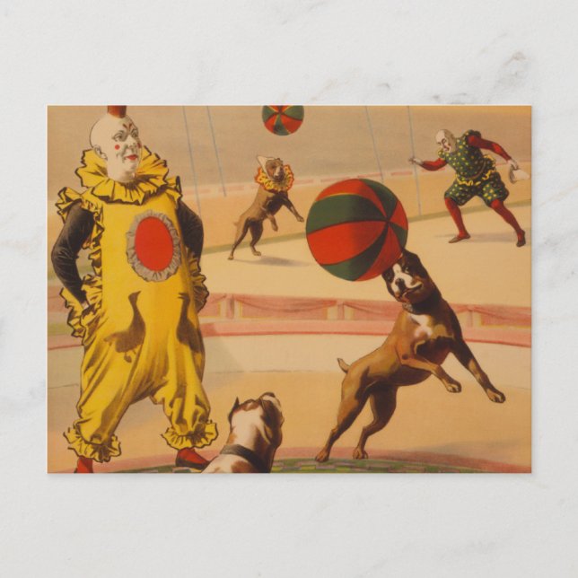 Barnum & Bailey - Marvellous Football Dogs Postcard (Front)