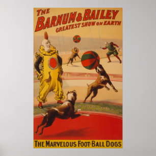 Barnum & Bailey - Marvellous Football Dogs Poster