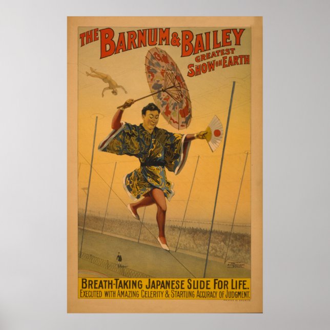 Barnum & Bailey Slide for Life Circus Poster (Front)