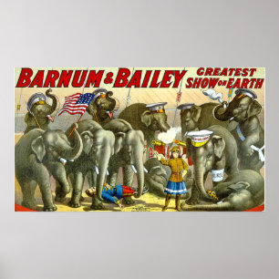 Barnum Bailey Vintage Elephants Poster