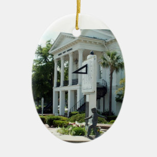 Barnwell Courthouse and Sundial Ceramic Ornament