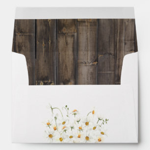 Barnwood and Daisies Wedding Envelope
