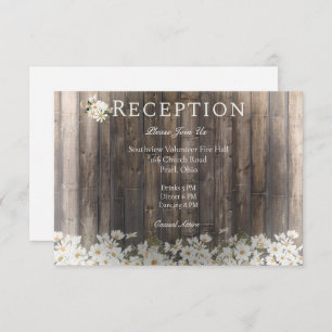 Barnwood and Daisies Wedding Reception Enclosure Card