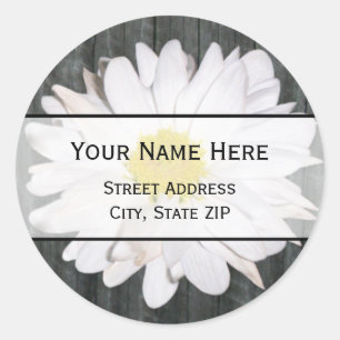 Barnwood and Daisy Address Label
