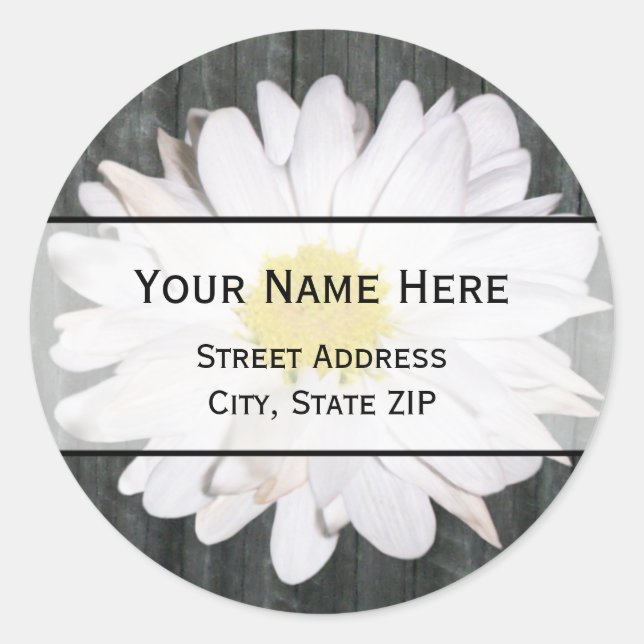 Barnwood and Daisy Address Label (Front)