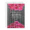Barnwood and Hot Pink Roses Wedding Invitation