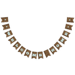 Barnwood Aqua Customisable Welcome Home Banner