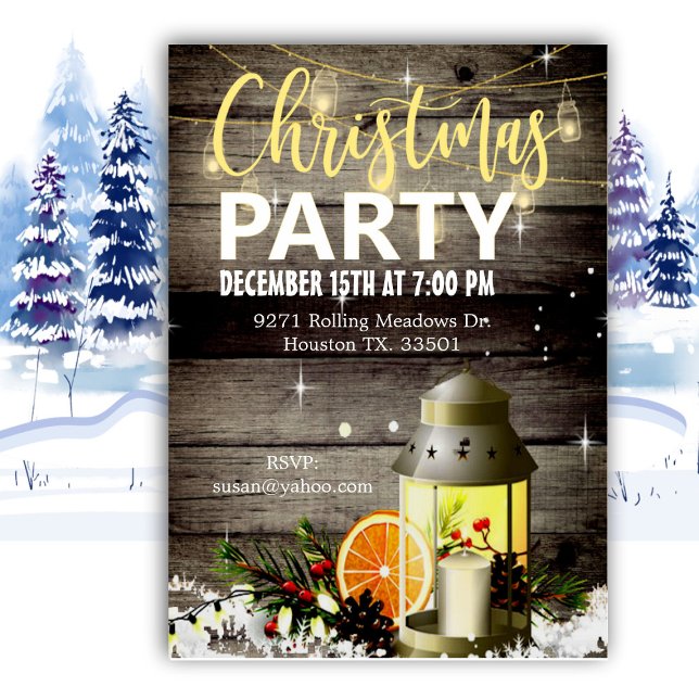 Barnwood & Lantern Christmas  Invitation (Creator Uploaded)