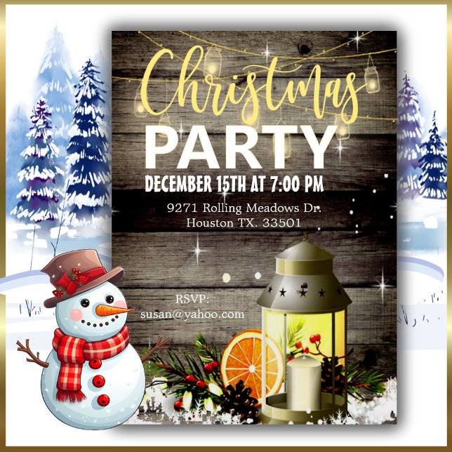Barnwood & Lantern Christmas  Invitation (Creator Uploaded)