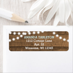 Barnwood Lights Aqua Return Address Label