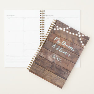 Barnwood Lights Aqua Rustic Personalised Day Planner
