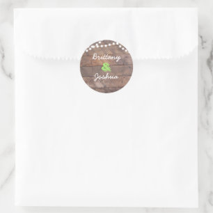 Barnwood Lights Green Personalised Classic Round Sticker