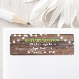 Barnwood Lights Green Return Address Label