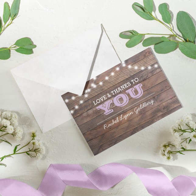Barnwood Lights Lilac Bat Mitzvah Thank You Note (Creator Uploaded)