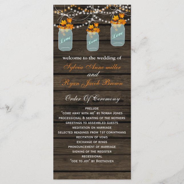 Barnwood mason jars, fall leaves programs (Front)