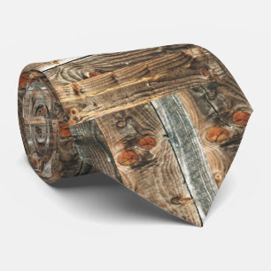 Barnwood Print Wood look Necktie