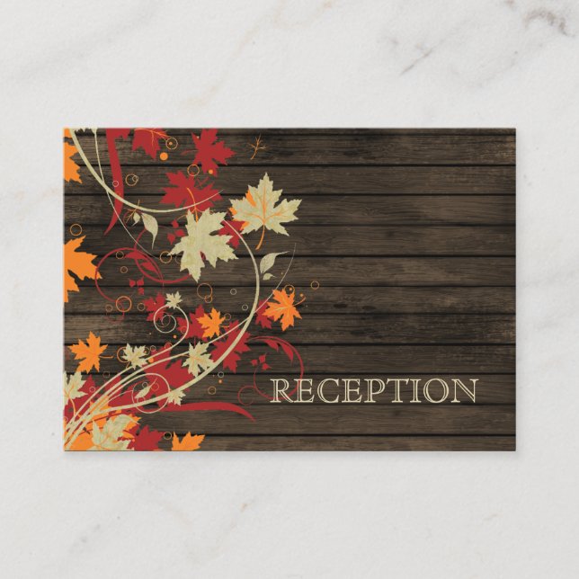 Barnwood Rustic ,fall  wedding reception invite (Front)