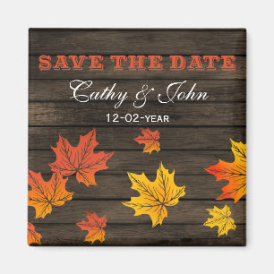 Barnwood Rustic Fall wedding save the Date Magnet