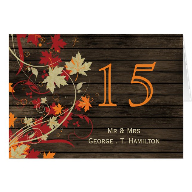 Barnwood Rustic ,fall wedding table numbers (Front Horizontal)