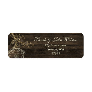 barnwood rustic flourish return address labels