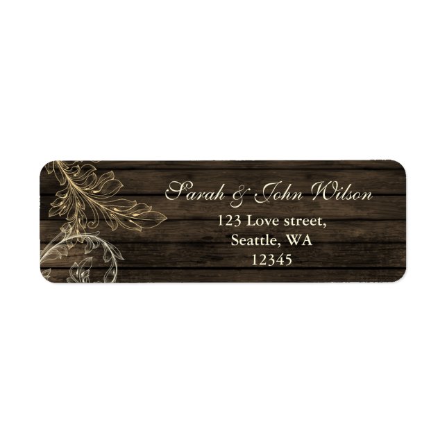 barnwood rustic flourish return address labels (Front)