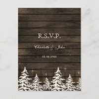 Barnwood Rustic Pine trees, winter woodland rsvp
