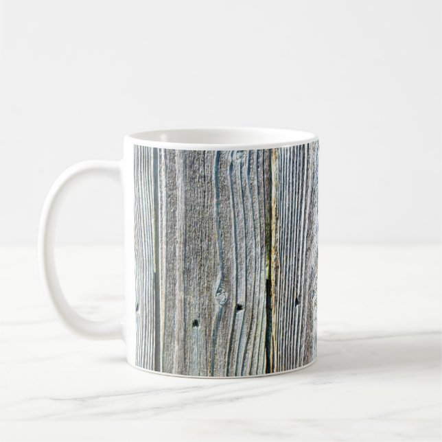 Barnwood wood grain tree bark rustic distressed  coffee mug (Left)
