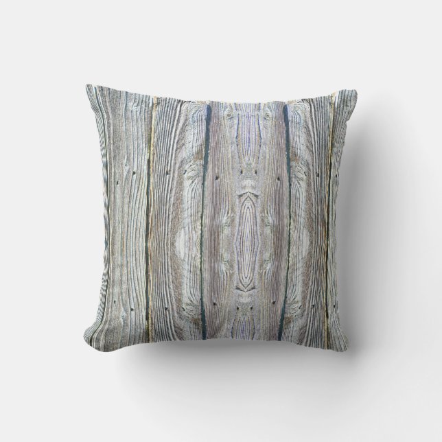 Barnwood wood grain tree bark rustic distressed  cushion (Front)