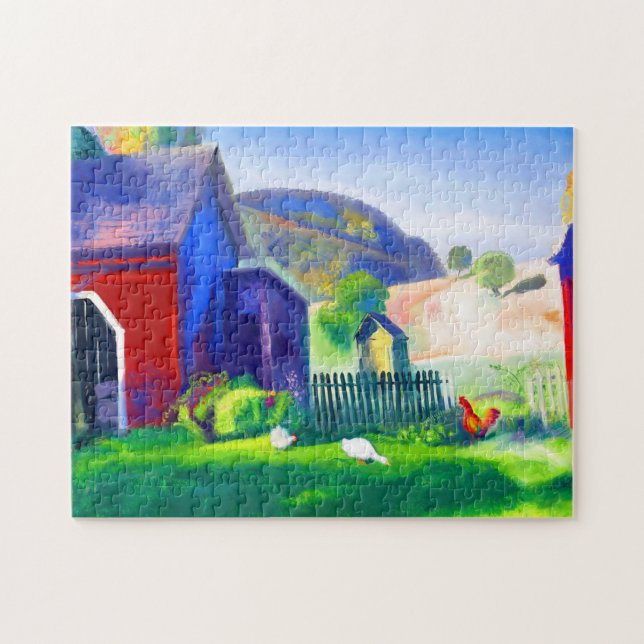 Barnyard and Chickens by George Wesley Bellows  Jigsaw Puzzle (Horizontal)