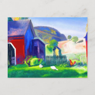 Barnyard and Chickens by George Wesley Bellows Postcard