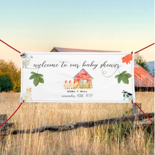 Barnyard Animals - Baby Large Welcome Vinyl Banner