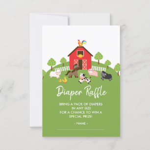 Barnyard Animals Baby Shower Diaper Raffle Ticket