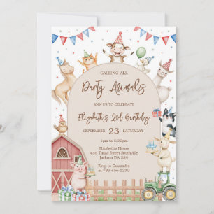 Barnyard Animals Farm Birthday Party Invitation