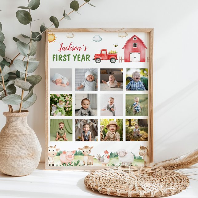 Barnyard Animals First Year Photo Milestone Poster (Creator Uploaded)