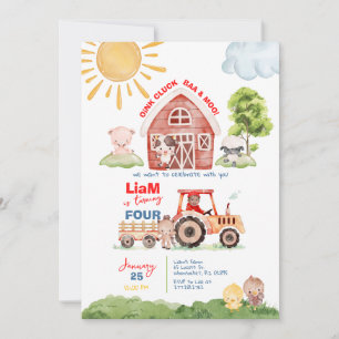 Barnyard Any Age Birthday Photo Invitation