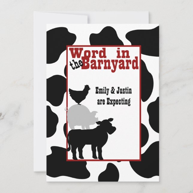 Barnyard Baby Shower Invitation (Front)
