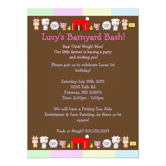 Barnyard Bash Card