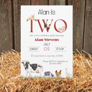 Barnyard Bash: Celebrate Turning Two! Invitation