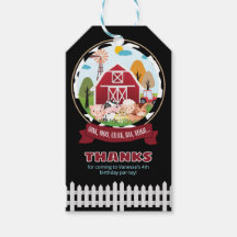 Barnyard Birthday Favor Tags