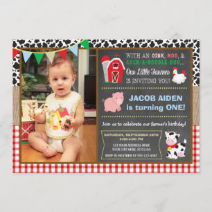 Barnyard Birthday Invitation with Photo