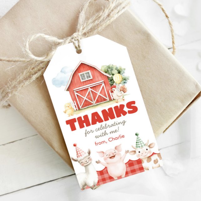 Barnyard Birthday Party Gift Tags (Creator Uploaded)
