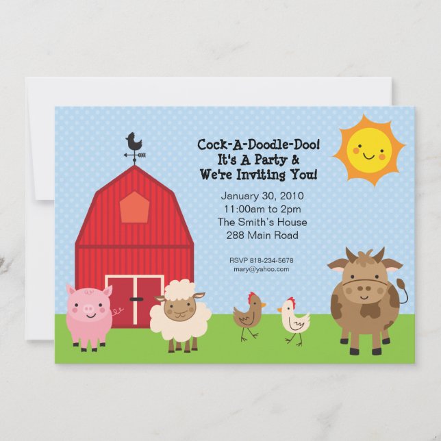 Barnyard Birthday Party Invitation (Front)