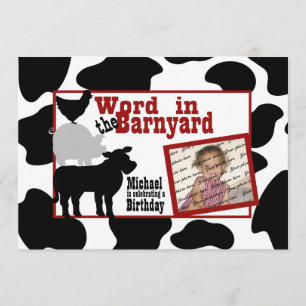 Barnyard Birthday Party with Photo Invitation
