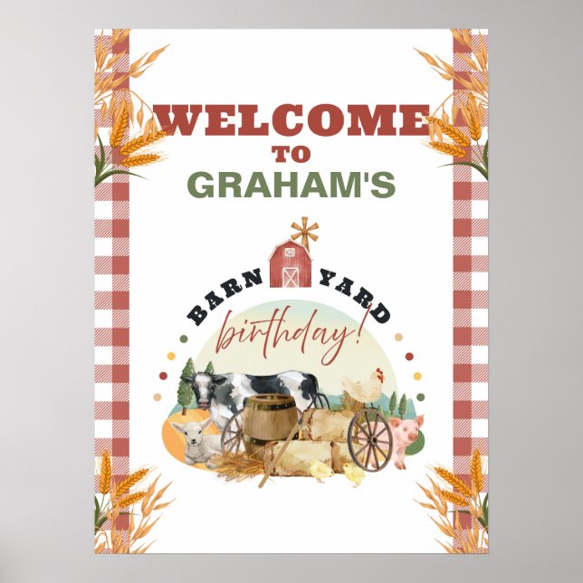 BarnYard Birthday Welcome Sign (Front)