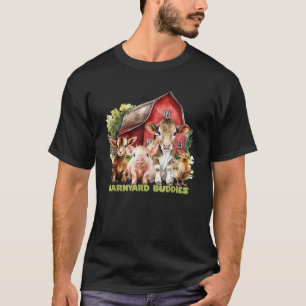 Barnyard Buddies Cute Cow Goat Pig Hen On The Farm T-Shirt