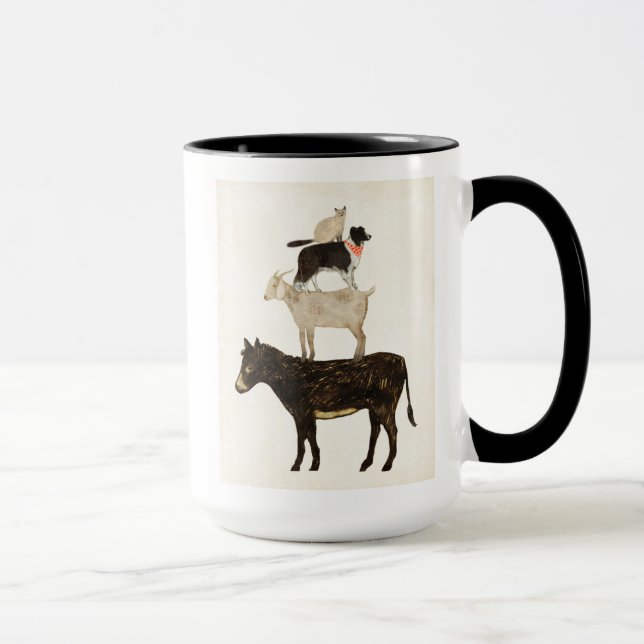 Barnyard Buds - Donkey, Goat, Dog, Cat Mug (Right)