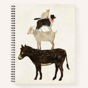 Barnyard Buds - Donkey, Goat, Dog, Cat Notebook