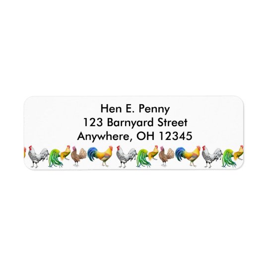 Barnyard Chickens Label Return Address Label